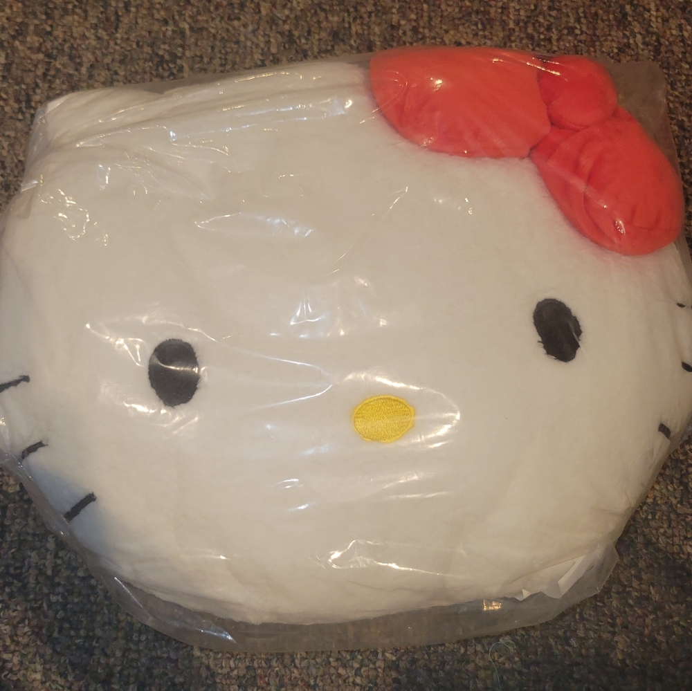 Firm! Hello Kitty White and Red Stuffed Animal Plush Decorative Pillow